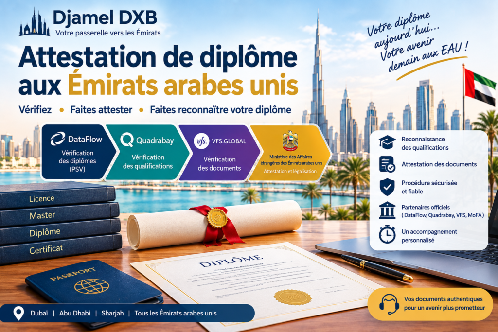 Authentification et vérification des diplômes aux Émirats arabes unis : guide DataFlow, Quadrabay et VFS Global