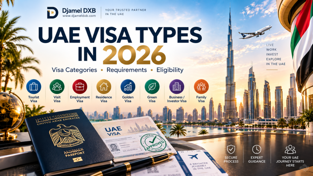 UAE Visa Types in 2026: Complete Guide to Entry, Visit, Work & Residence Visas